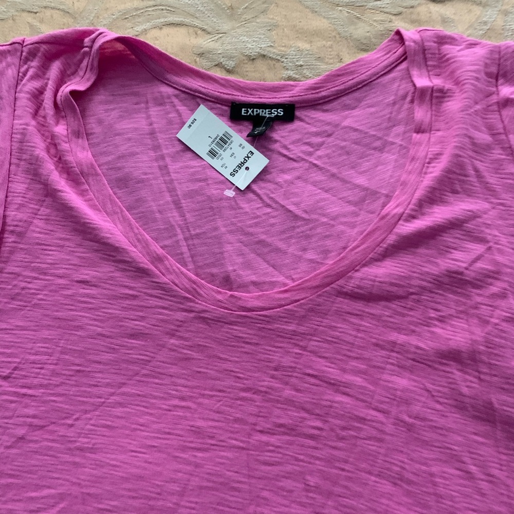 Express ruffle sleeve tea Large pink